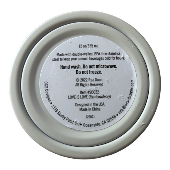 Rae Dunn Love Is Love Rainbow Pride Slim Can Cooler - Picture 5 of 5